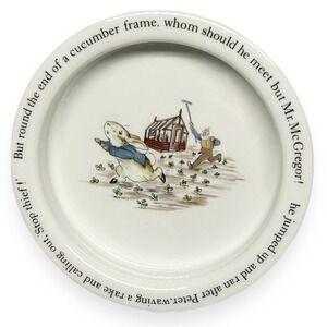 WEDGWOOD Peter Rabbit Child Bowl Beatrix Potter Stop Thief England 6.5"
